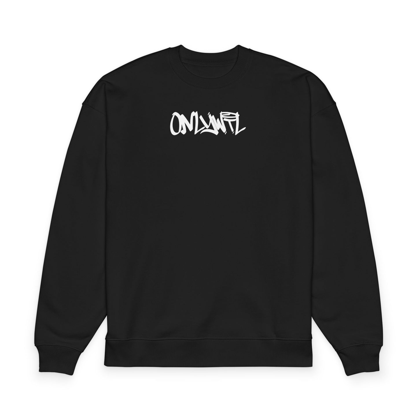 Sweatshirt — White Graffiti 'Raddler 2.0' Organic Oversized Crewneck