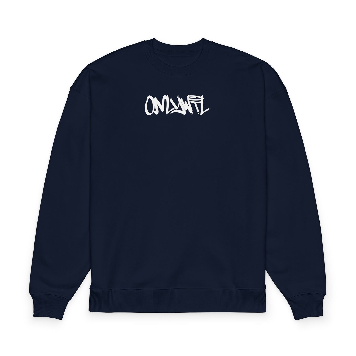 Sweatshirt — White Graffiti 'Raddler 2.0' Organic Oversized Crewneck
