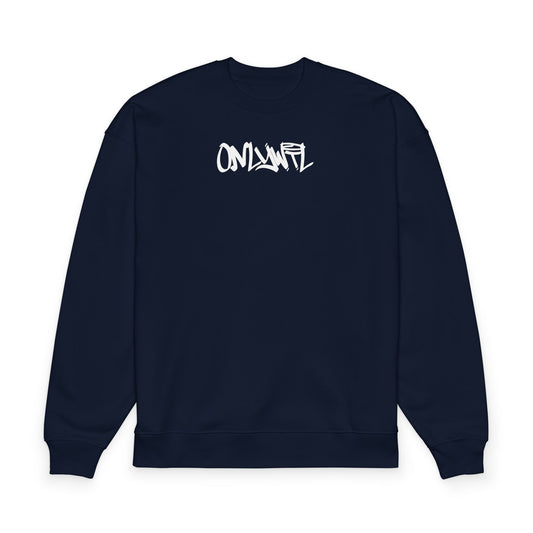 Sweatshirt — White Graffiti 'Raddler 2.0' Organic Oversized Crewneck