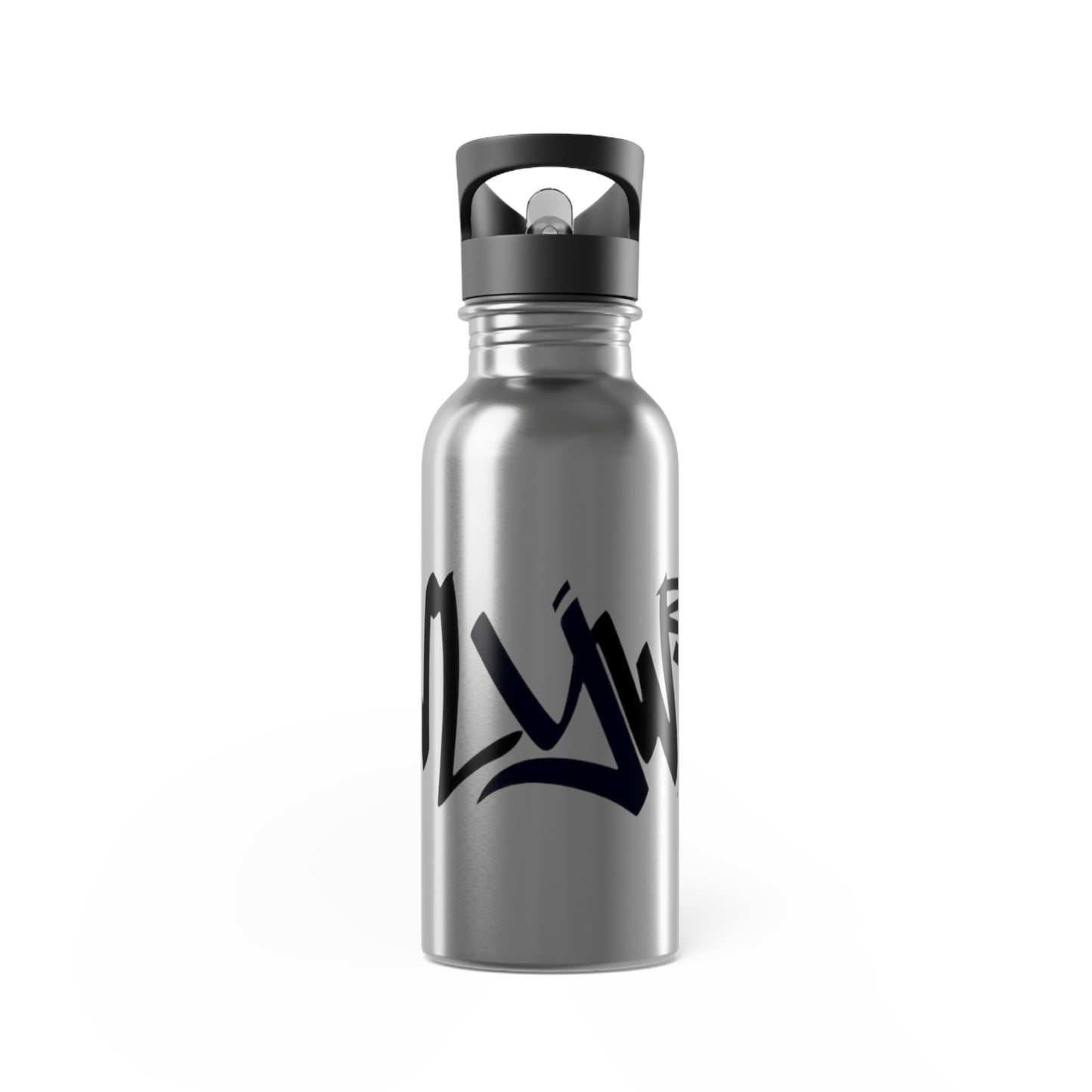 20oz Stainless Steel Water Bottle with Straw — Graffiti Script Design